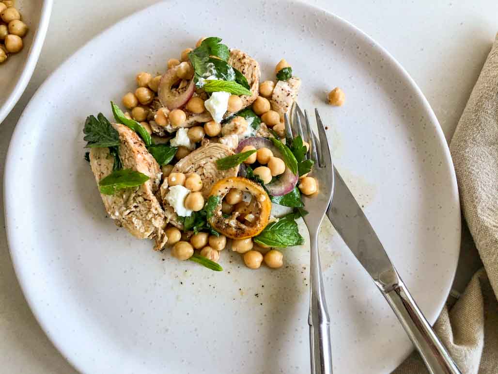 Middle Eastern Chicken with herbs, chickpea & feta