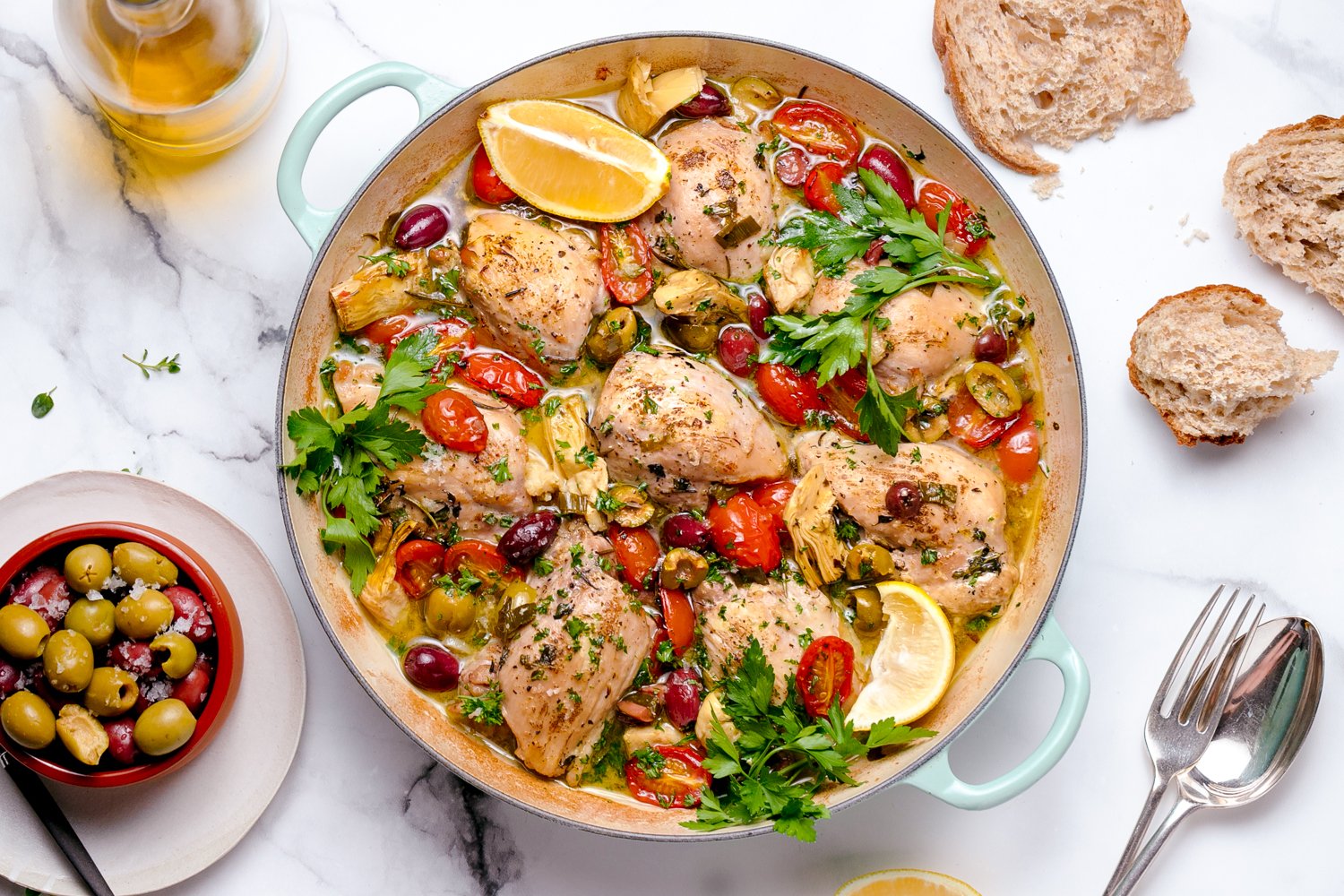 Chicken Provencal with Olives and Artichokes