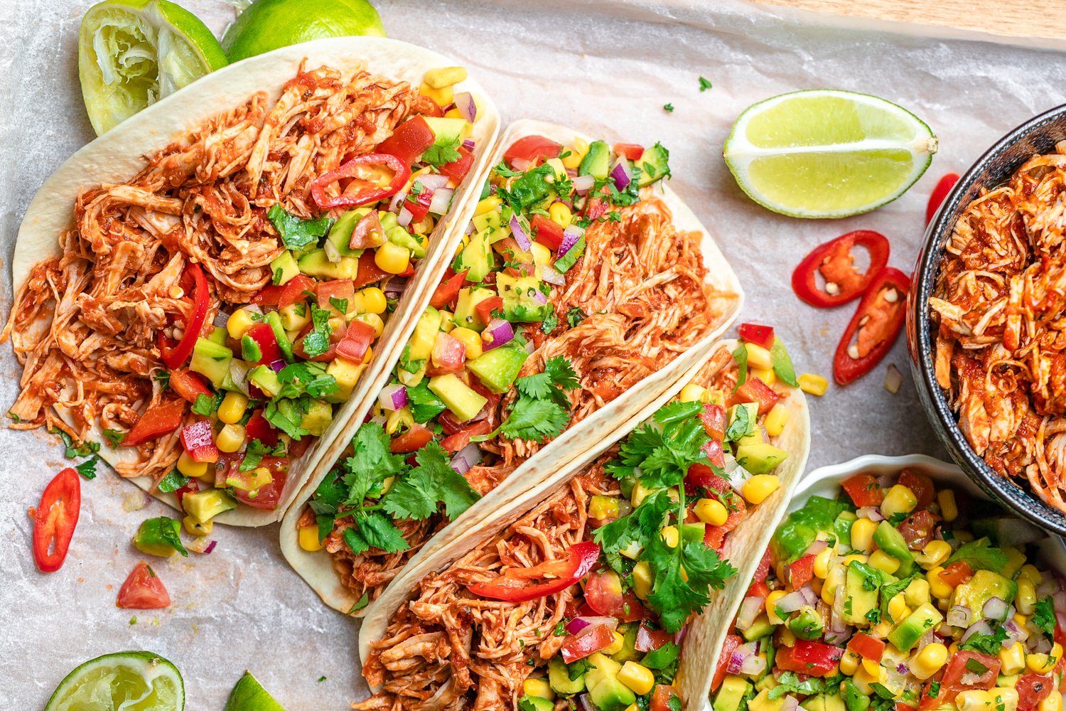 Chipotle Pulled Chicken with Avocado and Corn Salsa_LandscapeWEB