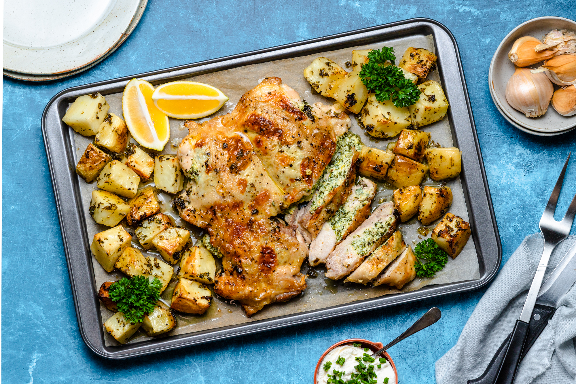 Butterfly Chicken with Zucchini Stuffing Recipe Butterfly Chicken with Zucchini Stuffing Recipe